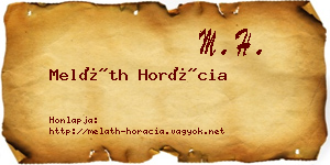 Meláth Horácia névjegykártya